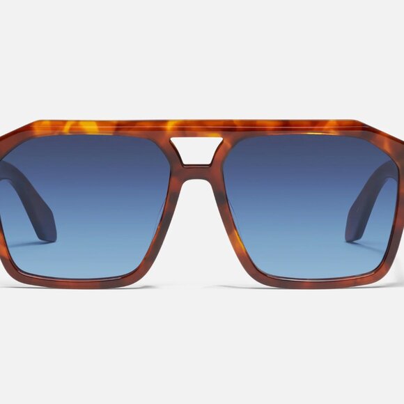 QUAY SUNGLASSES THE SZA EDIT SOUNDCHECK Brown Tort Frame / Navy To Blue Gradient - Picture 2 of 4